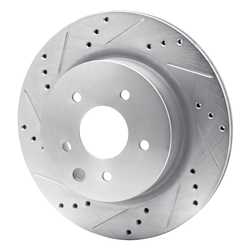 R1 Concepts R1 09-20 Nissan 370Z Rear Left Drilled & Slotted Silver Brake Rotor