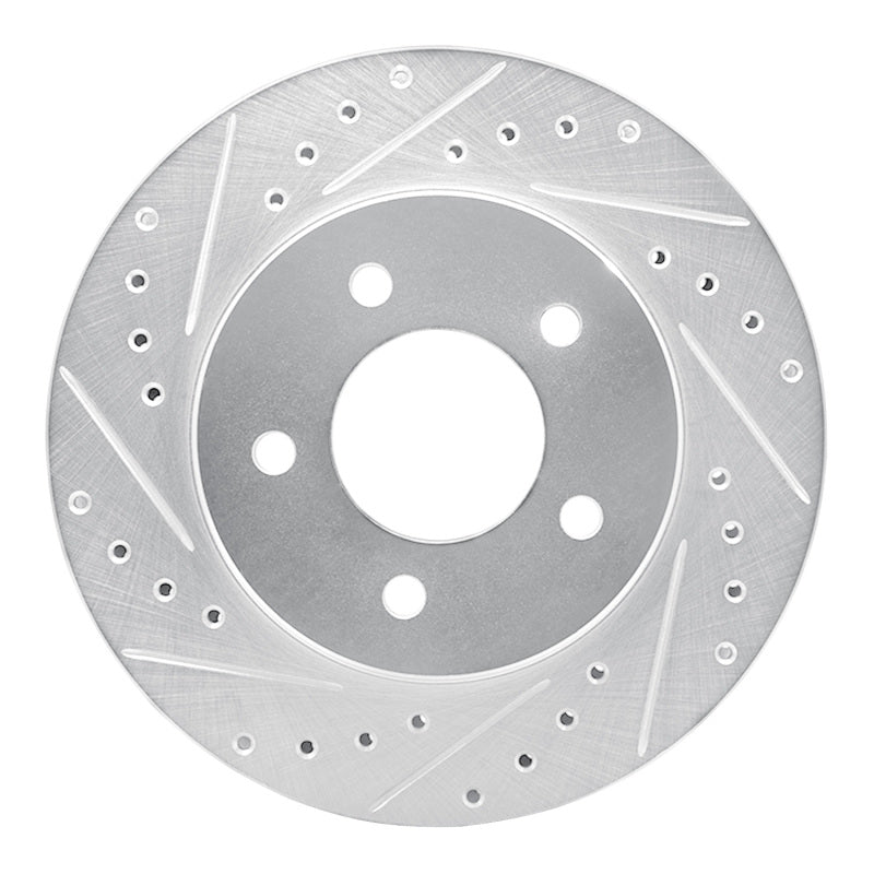 R1 Concepts R1 87-90 Dodge DAKOTA 4WD Front Right Drilled & Slotted Silver Brake Rotor