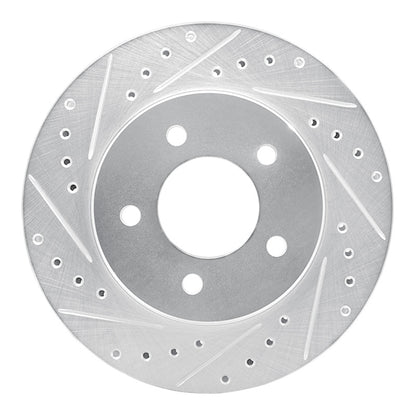 R1 Concepts R1 87-90 Dodge DAKOTA 4WD Front Right Drilled & Slotted Silver Brake Rotor