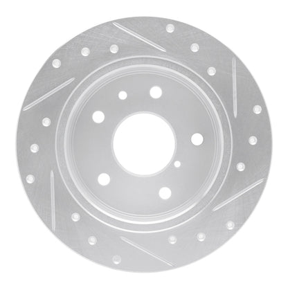 R1 Concepts R1 89-91 Mazda RX-7 Rear Left Drilled & Slotted Silver Brake Rotor