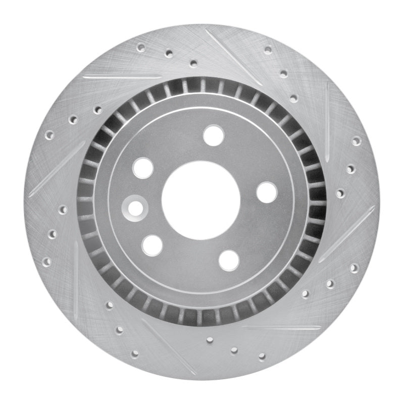 R1 Concepts R1 10-17 Volvo XC60 Rear Right Drilled & Slotted Silver Brake Rotor