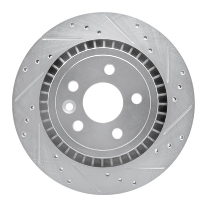 R1 Concepts R1 10-17 Volvo XC60 Rear Right Drilled & Slotted Silver Brake Rotor
