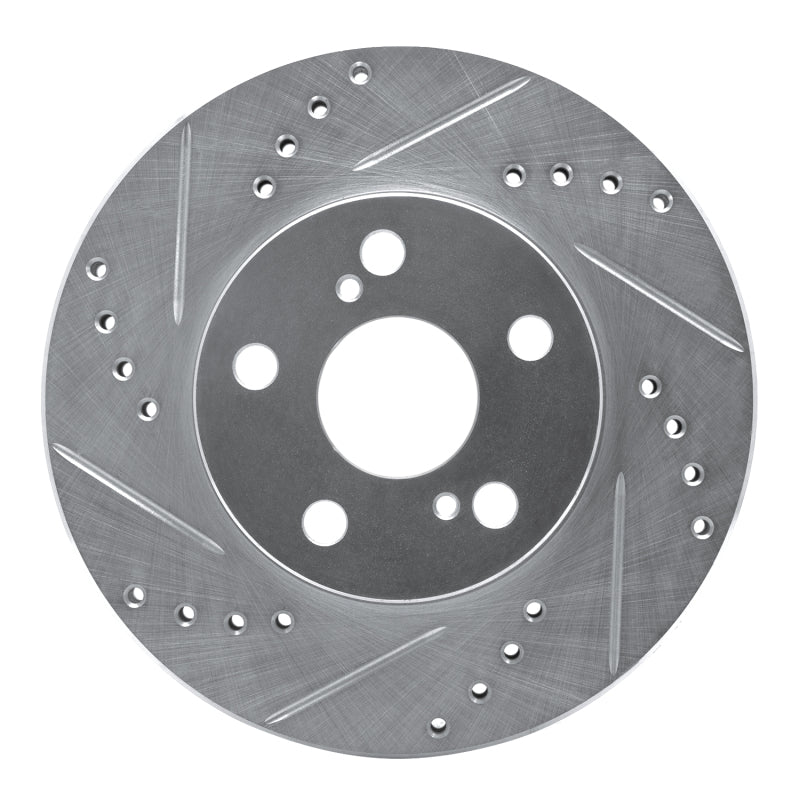 R1 Concepts R1 04-09 Toyota Prius Front Left Drilled & Slotted Silver Brake Rotor