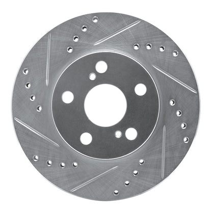 R1 Concepts R1 04-09 Toyota Prius Front Left Drilled & Slotted Silver Brake Rotor