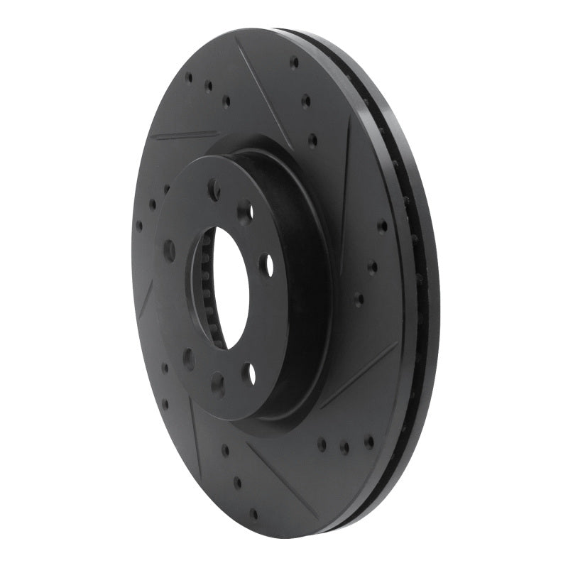 R1 Concepts R1 06-13 Ford Fusion Front Right Drilled & Slotted Black Brake Rotor