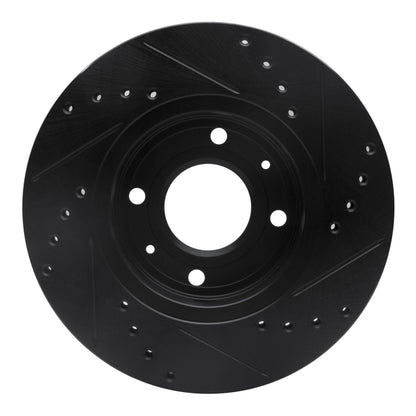 R1 Concepts R1 00-04 Volvo S40 Front Left Drilled & Slotted Black Brake Rotor