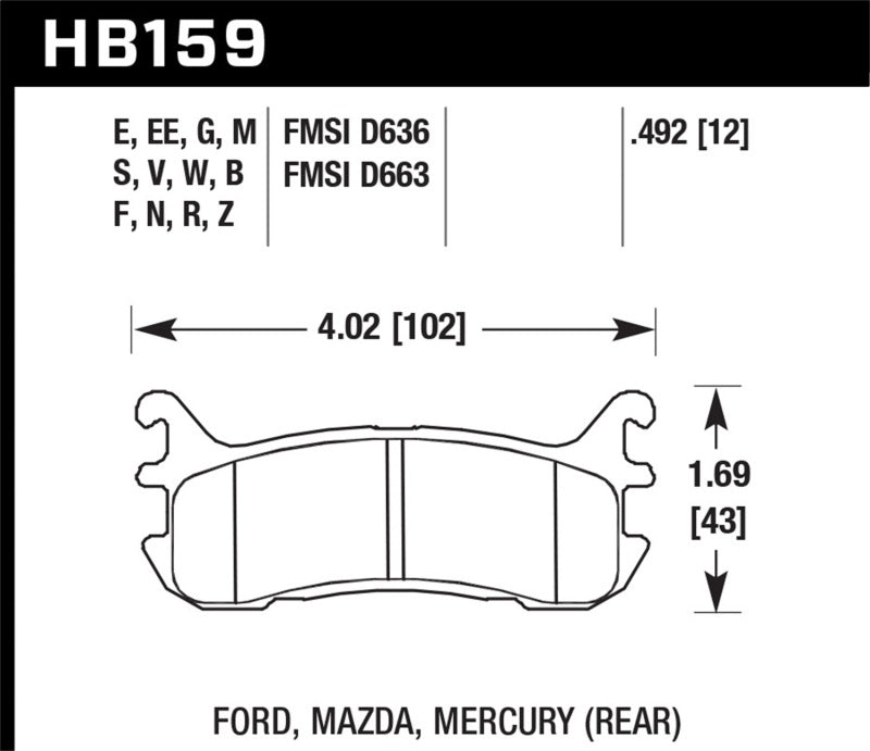 Hawk Performance Hawk 94-97 & 99-03 Mazda Miata HT-10 Race Rear Brake Pads
