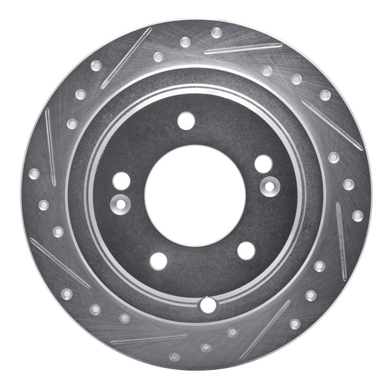 R1 Concepts R1 04-06 Kia AMANTI Rear Left Drilled & Slotted Silver Brake Rotor