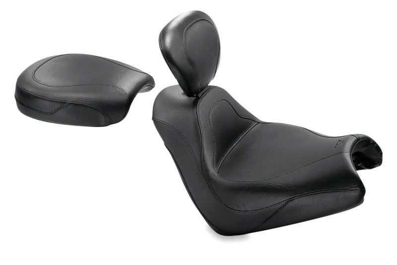 Mustang Motorcycle Mustang 05-08 Honda VTX1800F Sport Touring Solo Seat w/Driver Backrest - Black