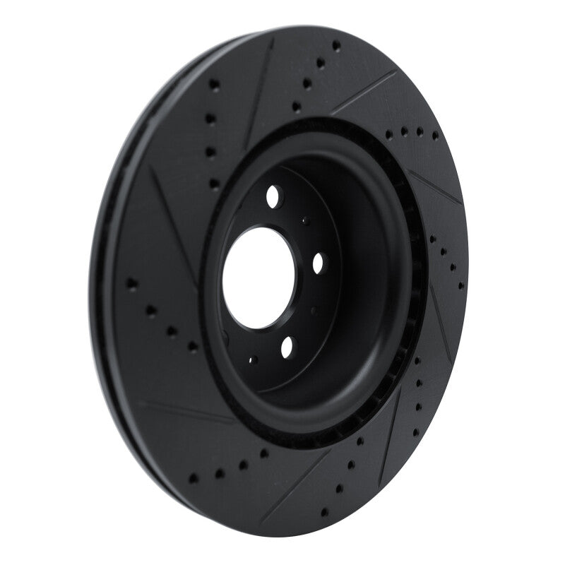 R1 Concepts R1 17-25 Tesla Model 3 Front Right Drilled & Slotted Black Brake Rotor