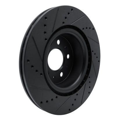 R1 Concepts R1 17-25 Tesla Model 3 Front Right Drilled & Slotted Black Brake Rotor