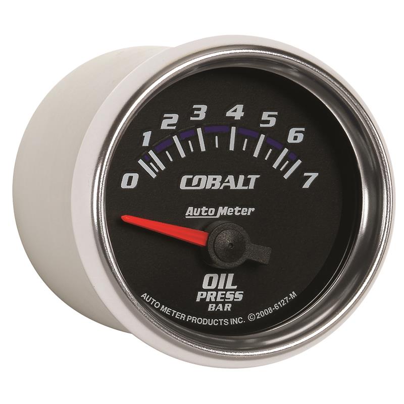 Autometer Cobalt 52mm 0-7 BAR Short Sweep Electric Oil Pressure Gauge