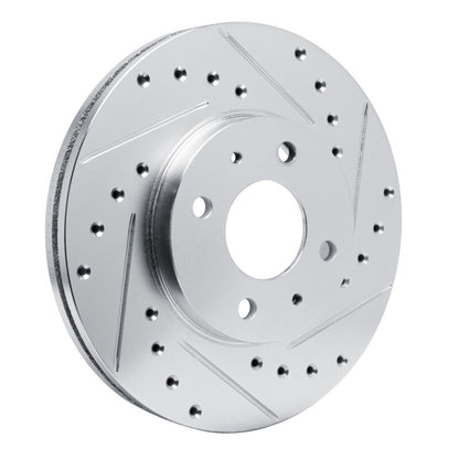 R1 Concepts R1 91-94 Nissan NX Front Right Drilled & Slotted Silver Brake Rotor