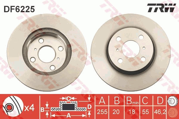 TRW MOTO DF6225 Brake Disc