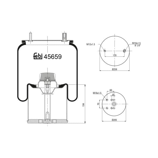 FEBI FE45659 Air Suspension Bellow
