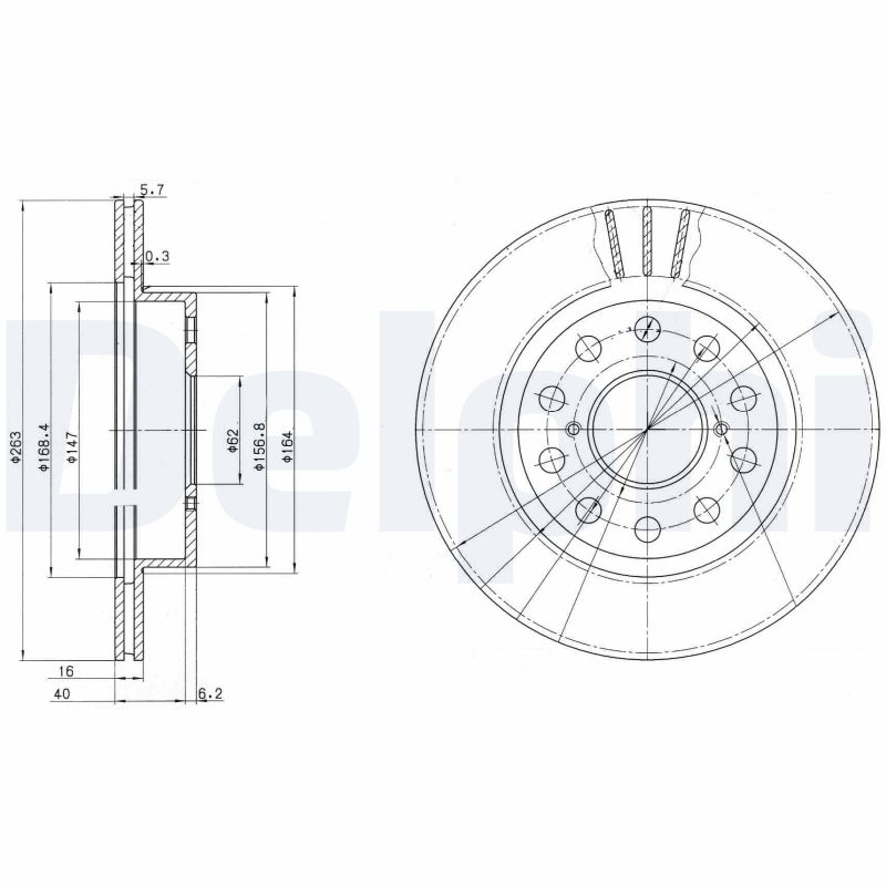 DELPHI BG3268 Brake Disc .