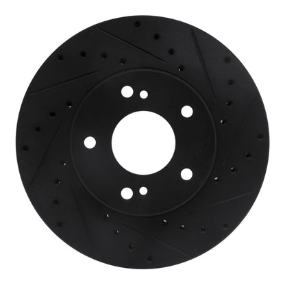 R1 Concepts R1 90-97 Infiniti Q45 Front Right Drilled & Slotted Black Brake Rotor