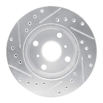 R1 Concepts R1 86-89 Toyota Celica Front Right Drilled & Slotted Silver Brake Rotor