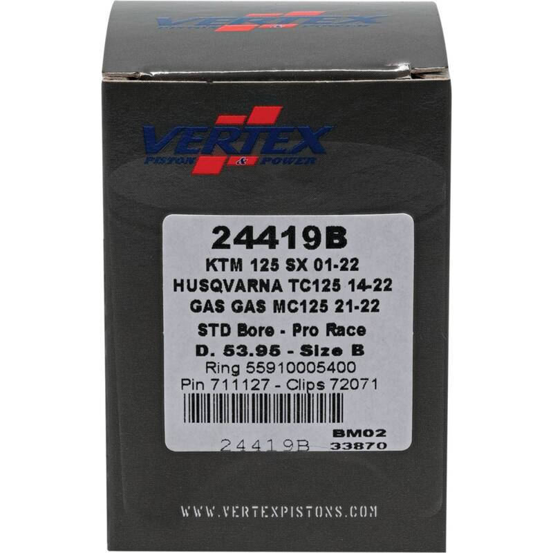 Vertex Pistons Vertex Piston 01-16 KTM 125 EXC 125cc Forged Pro Race Piston Kit