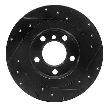 R1 Concepts R1 2013-2016 Mini Cooper Paceman Rear Left Drilled & Slotted Black Brake Rotor