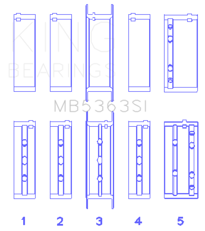 King Engine Bearings General Motors 379/395 (Size +0.25mm) Main Bearing Set