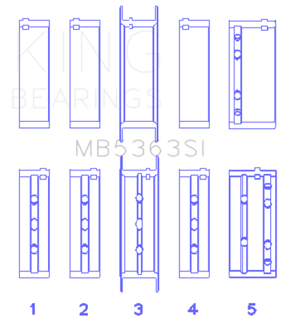 King Engine Bearings General Motors 379/395 (Size +0.25mm) Main Bearing Set