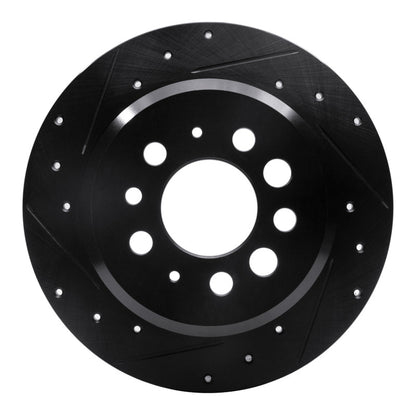 R1 Concepts R1 67-74 Volvo 142 Rear Left Drilled & Slotted Black Brake Rotor