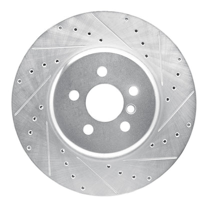 R1 Concepts R1 17-25 BMW 430I xDrive Front Right Drilled & Slotted Silver Brake Rotor