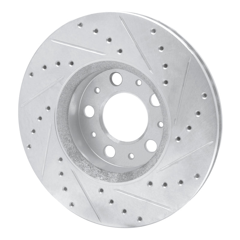 R1 Concepts R1 99-09 Volvo S80 Front Left Drilled & Slotted Silver Brake Rotor