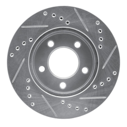 R1 Concepts R1 70-93 Ford Taurus (Excl SHO) Front Left Drilled & Slotted Silver Brake Rotor