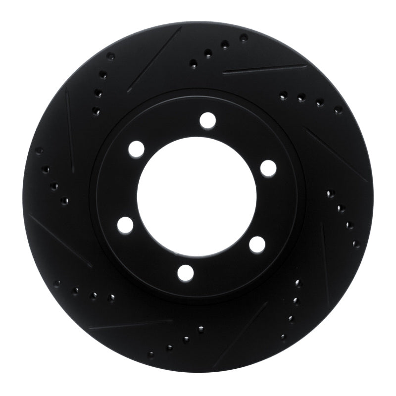 R1 Concepts R1 03-09 Lexus GX470 Front Left Drilled & Slotted Black Brake Rotor
