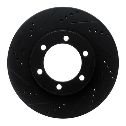 R1 Concepts R1 03-09 Lexus GX470 Front Left Drilled & Slotted Black Brake Rotor