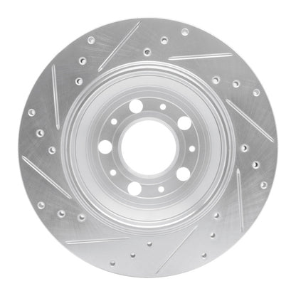 R1 Concepts R1 03-14 Volvo XC90 Rear Right Drilled & Slotted Silver Brake Rotor