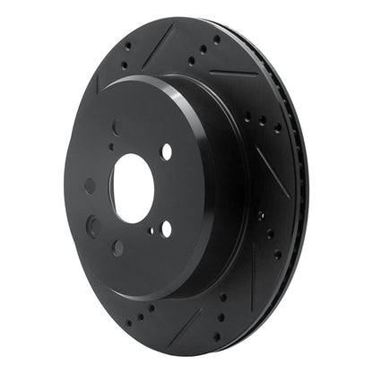 R1 Concepts R1 06-20 Lexus GS300 Rear Left Drilled & Slotted Black Brake Rotor