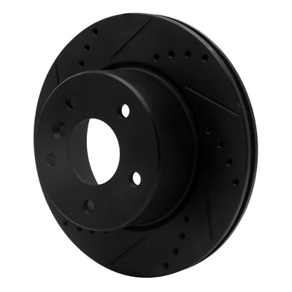 R1 Concepts R1 99-04 Land Rover Discovery Front Left Drilled & Slotted Black Brake Rotor