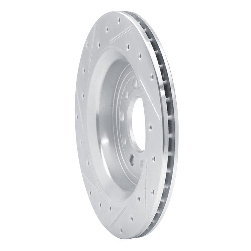 R1 Concepts R1 2008-2011 Saab 9-3 Rear Right Drilled & Slotted Silver Brake Rotor