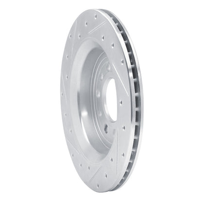 R1 Concepts R1 2008-2011 Saab 9-3 Rear Right Drilled & Slotted Silver Brake Rotor