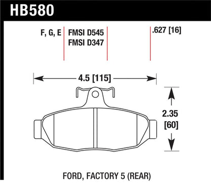 Hawk Performance Hawk 86-92 Ford Taurus SHO / 89-92 Ford Thunderbird Super Coupe Blue 9012 Race Rear Brake Pads