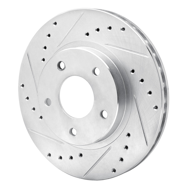 R1 Concepts R1 99-01 Infiniti I30 Front Left Drilled & Slotted Silver Brake Rotor