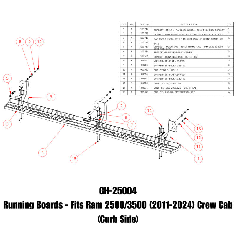 GEN-Y Hitch Gen-Y 11-24 RAM 2500/3500 Crew Cab Running Boards