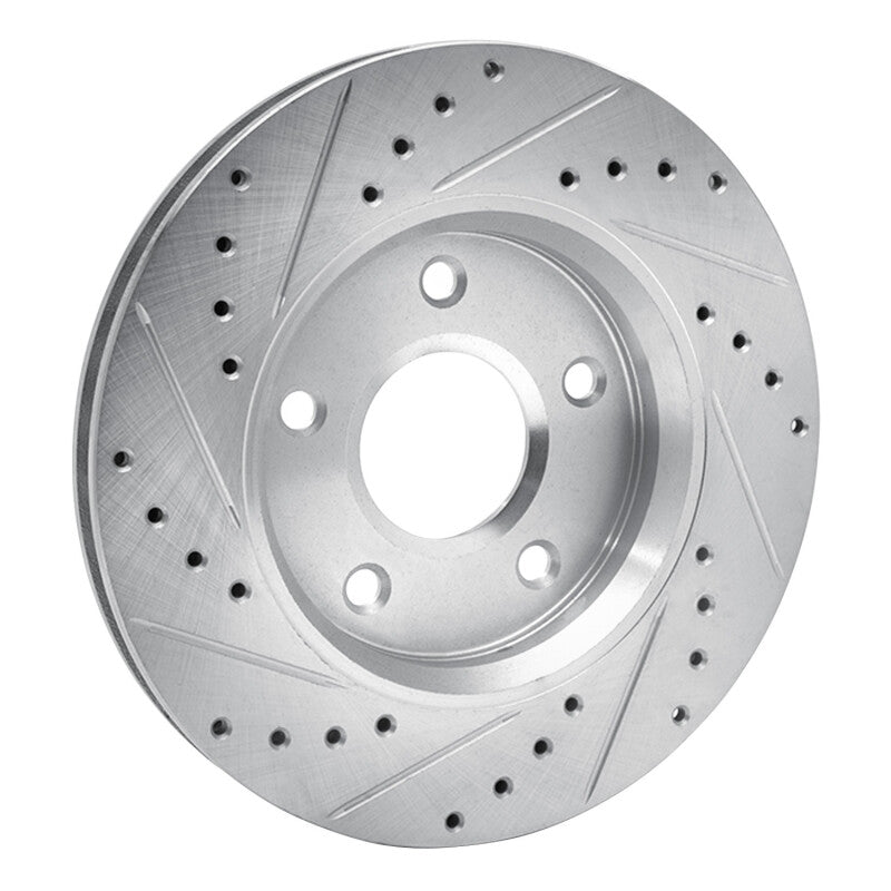 R1 Concepts R1 08-16 Chrysler Town & Country Front Right Drilled & Slotted Silver Brake Rotor
