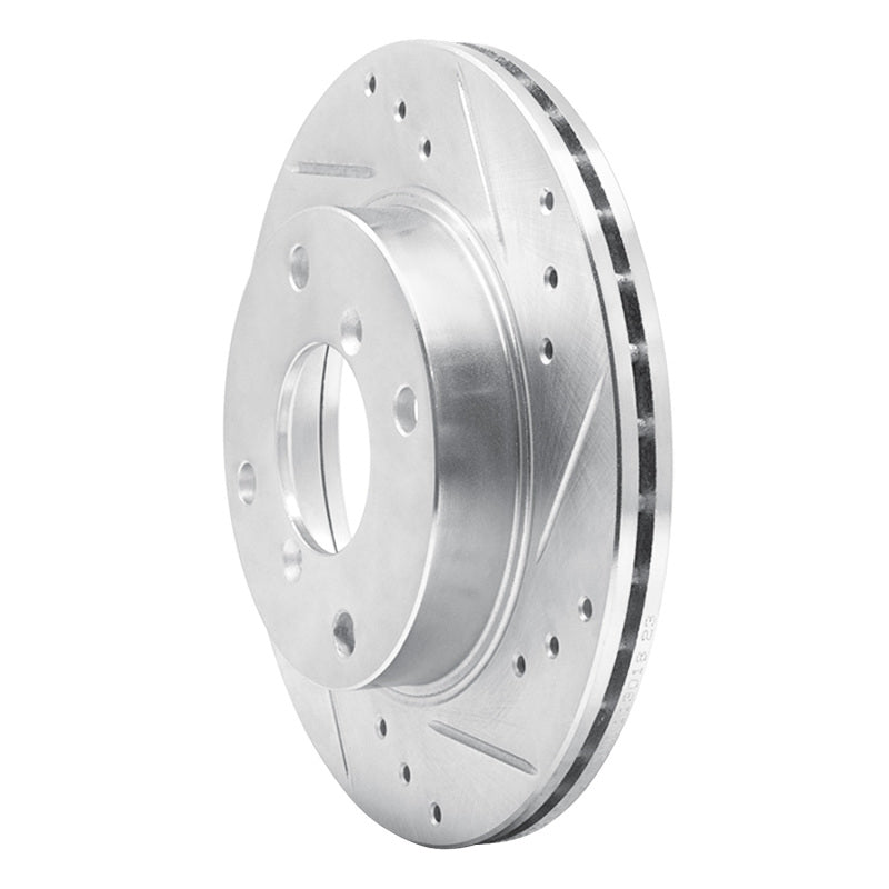 R1 Concepts R1 89-94 Suzuki SWIFT Front Right Drilled & Slotted Silver Brake Rotor