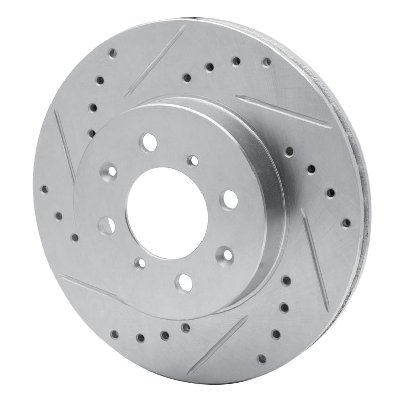 R1 Concepts R1 88-91 Honda Accord Coupe Front Left Drilled & Slotted Silver Brake Rotor