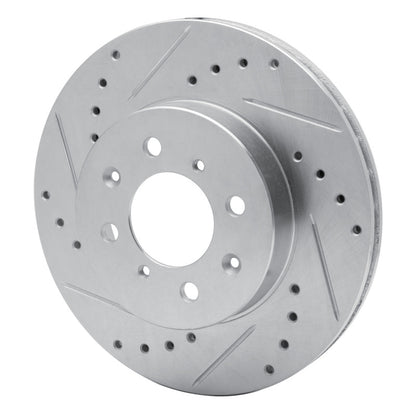 R1 Concepts R1 88-91 Honda Accord Coupe Front Left Drilled & Slotted Silver Brake Rotor
