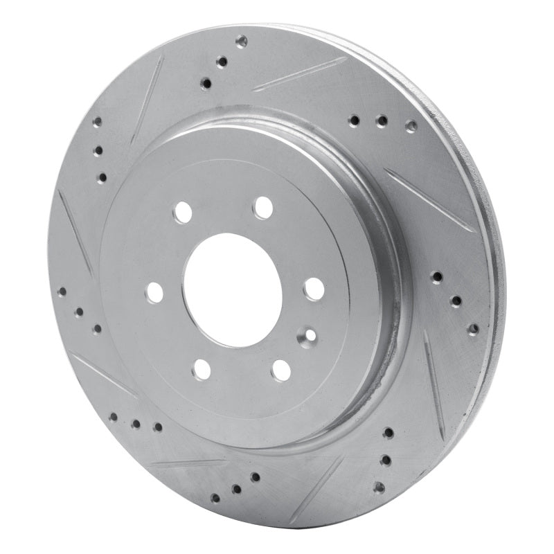 R1 Concepts R1 04-09 Cadillac SRX Rear Left Drilled & Slotted Silver Brake Rotor