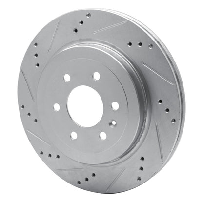 R1 Concepts R1 04-09 Cadillac SRX Rear Left Drilled & Slotted Silver Brake Rotor