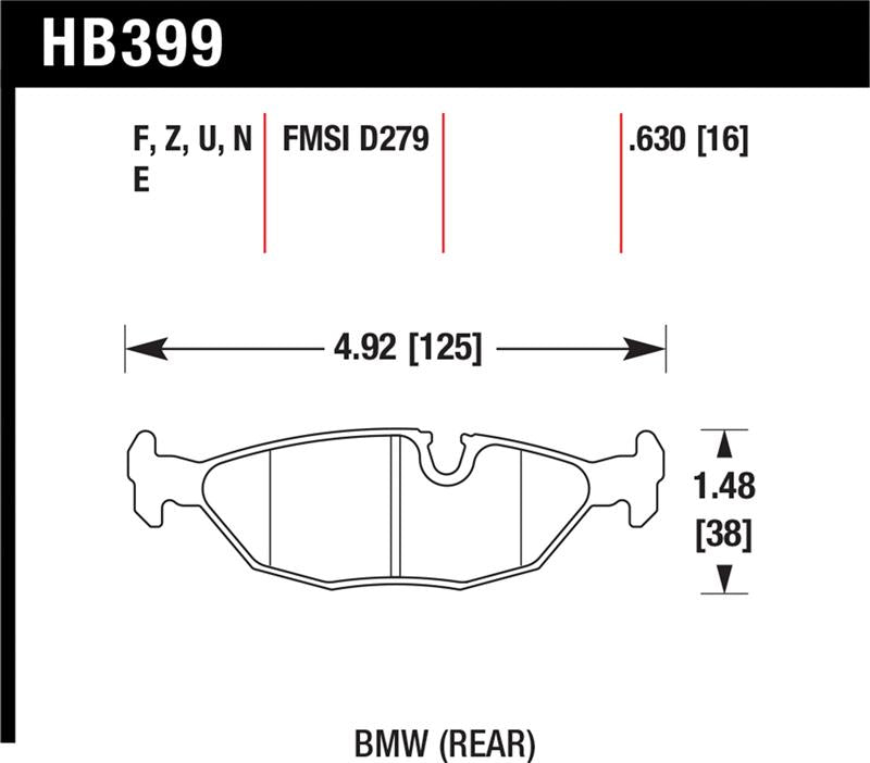 Hawk Performance Hawk 84-4/91 BMW 325 (E30) HP+ Street Rear Brake Pads
