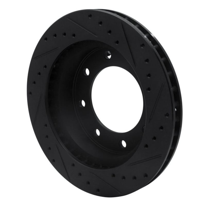 R1 Concepts R1 73-93 Dodge B350 Front Left Drilled & Slotted Black Brake Rotor