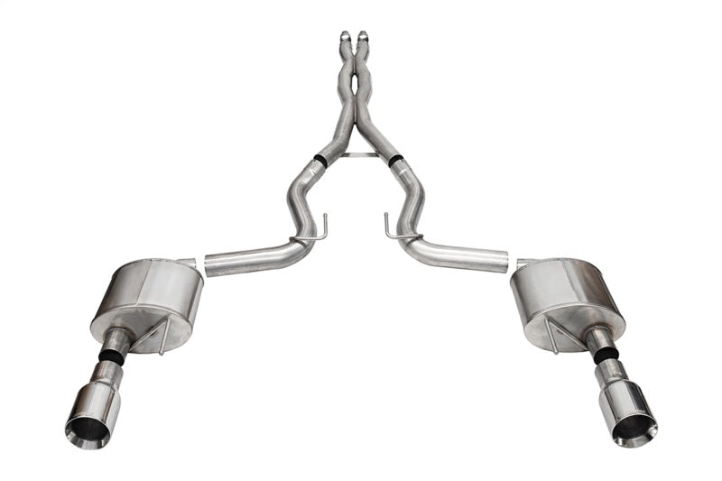 CORSA Performance Corsa 24+ Ford Mustang GT Xtreme CatBack Exhaust Sys 3.0in Dual Rear Exit w/4.5in Straight Cut Tips