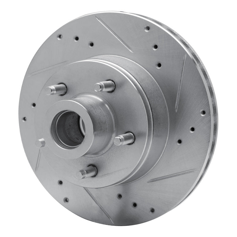 R1 Concepts R1 90-91 Ford LTD Crown Victoria Front Left Drilled & Slotted Silver Brake Rotor